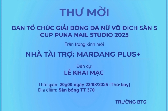 🌸⚽ GIẢI BÓNG ĐÁ NỮ VÔ ĐỊCH SÂN 5 – CÚP PUNA NAIL STUDIO 2025 CHÍNH THỨC PHÁT ĐỘNG ⚽🌸